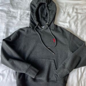 Ami paris dark grey hoodie red heart (alexandre mattiussi)